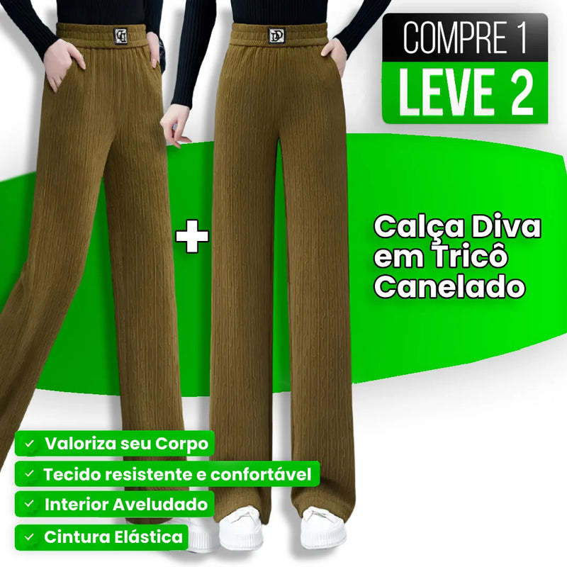 Calça Diva em Tricô Canelado