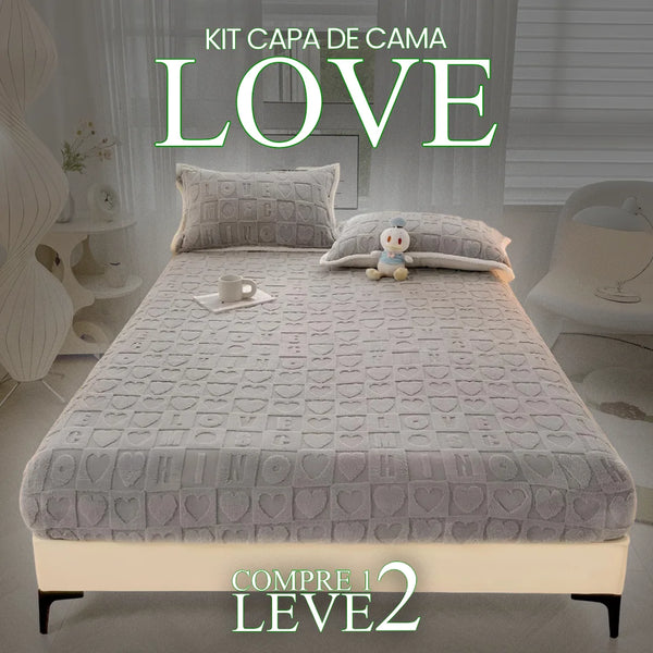 [PAGUE 1 LEVE 2] Capa de Cama HeartComfy (Aqueça Suas Noites Com Amor e Luxo!) + BRINDE: 2 Fronhas