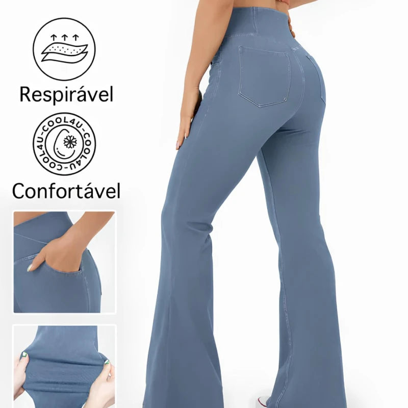 Calça Jeans Diva de Cintura Alta Cruzada