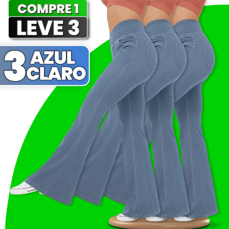 Calça Jeans Diva de Cintura Alta Cruzada