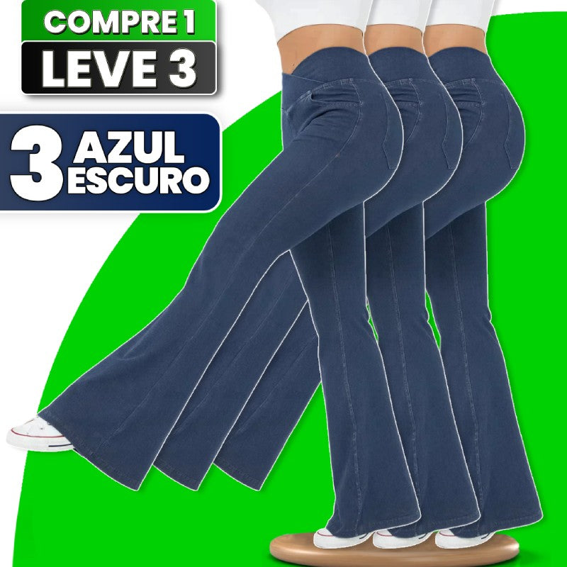 Calça Jeans Diva de Cintura Alta Cruzada