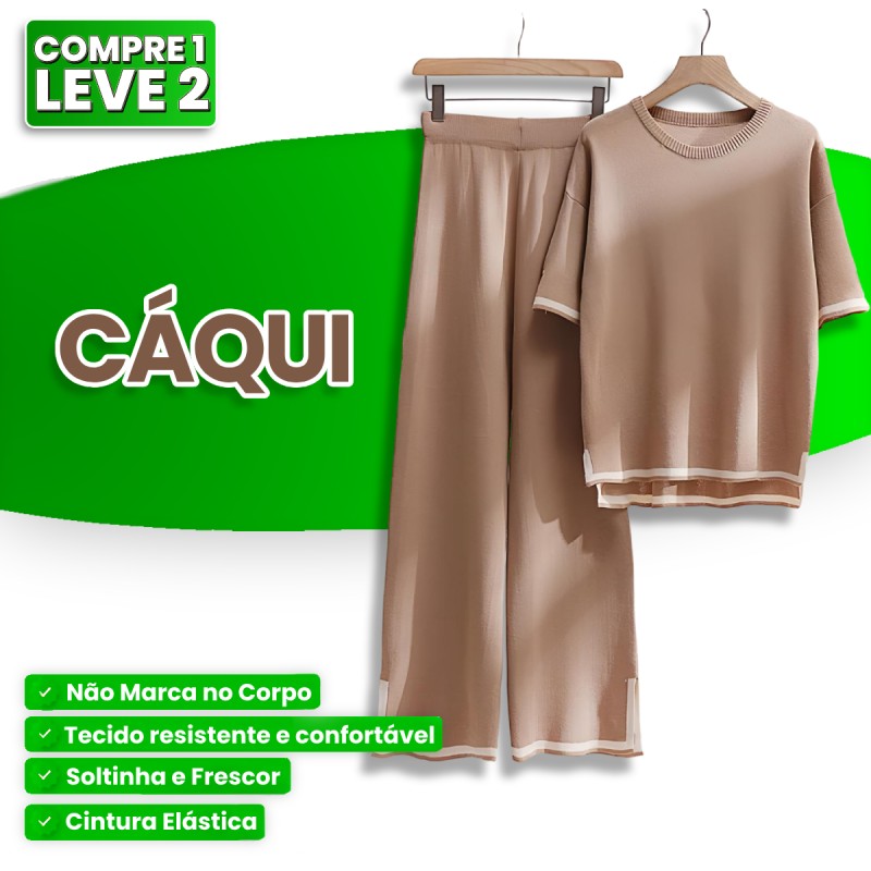 Conjunto Malha de Seda Gelo MaxComfy