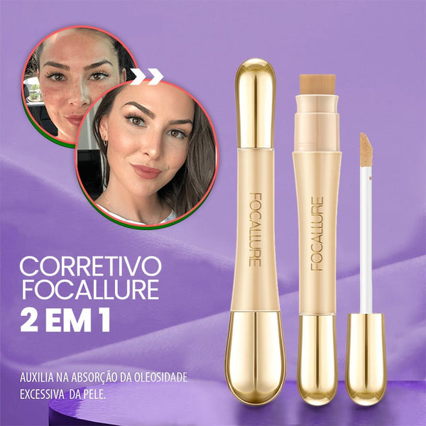 Corretivo Focallure 2 em 1 - Anti Manchas e Rejuvenescedora