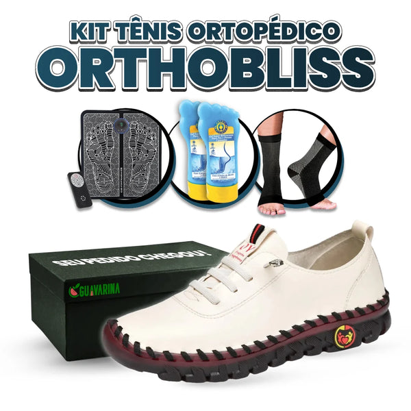 Tênis Ortopédico Orthobliss de Couro Legítimo Feminino