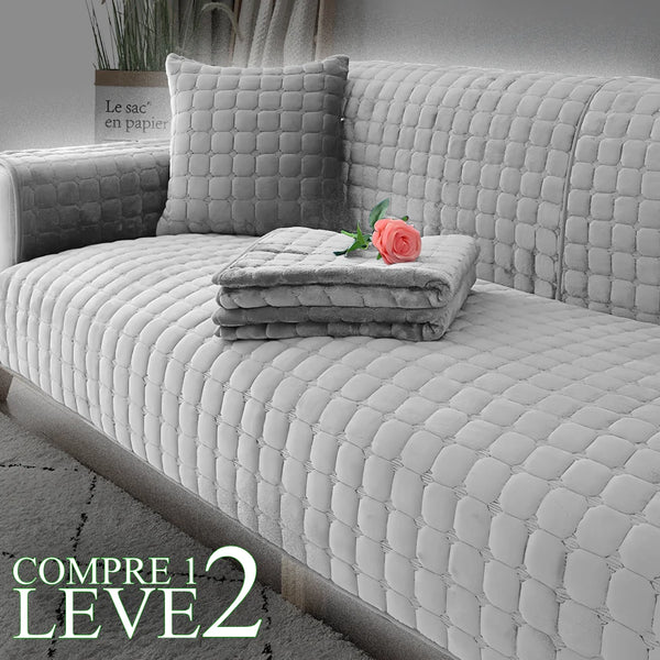 [COMPRE 1 LEVE 2] Capa de Sofá PlushComfy (Sinta-se Em Um Resort de Luxo no Seu Sofá!) + BRINDE: 2 Fronhas