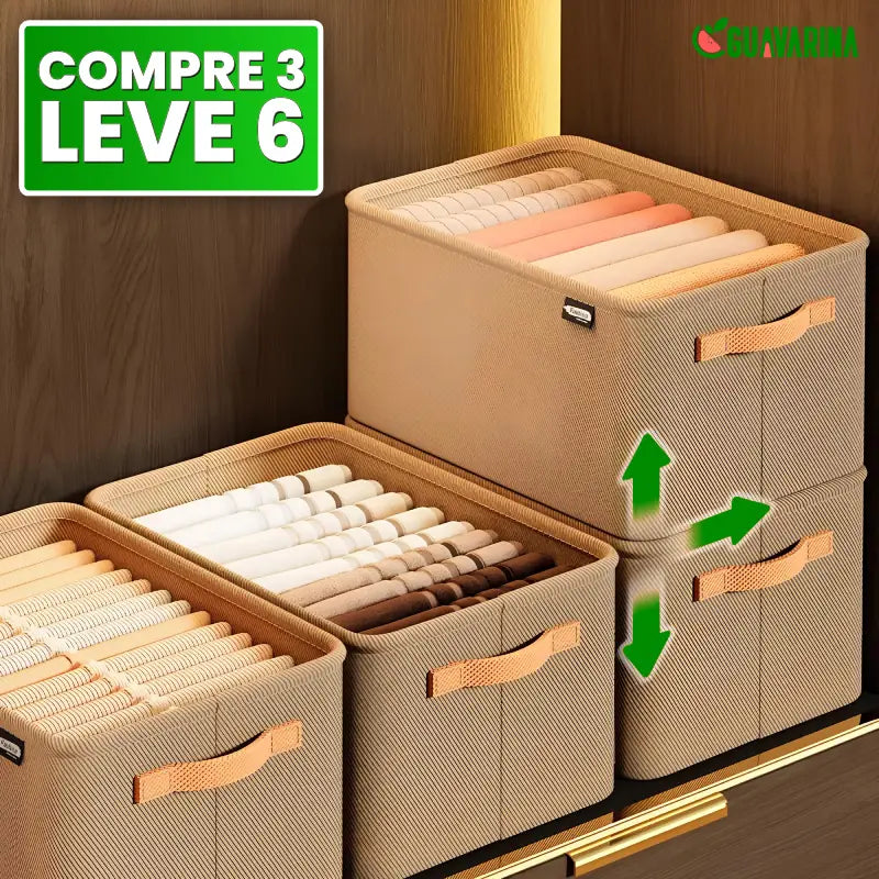 Organizador de Roupas Dobrável Compre 3 Leve 6