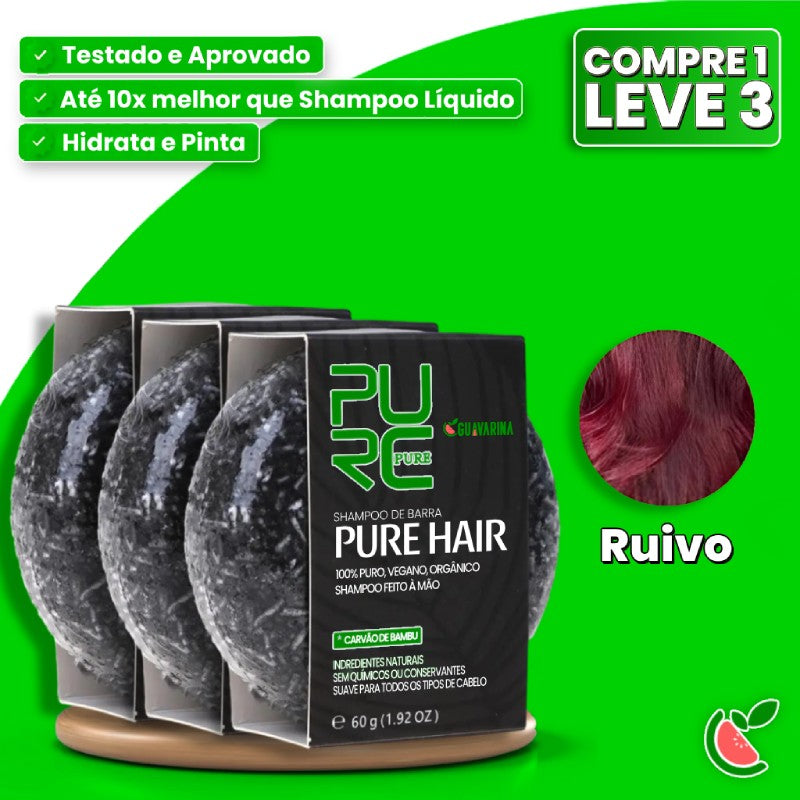 Shampoo em Barra PureHair Natural 3 em 1 