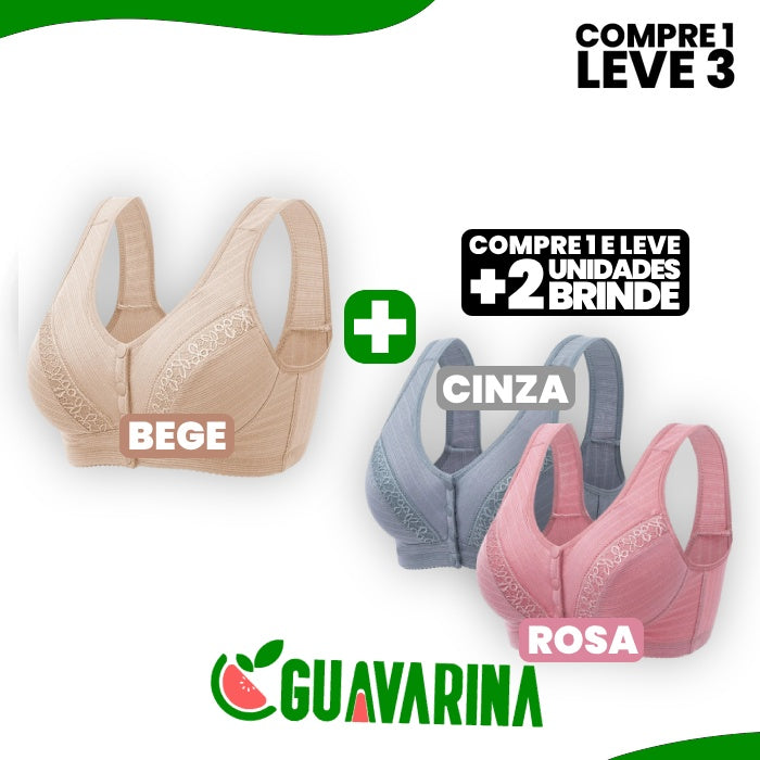 Sutiã Comfort Com Botões Frontais Compre 1 Leve 3 Bella