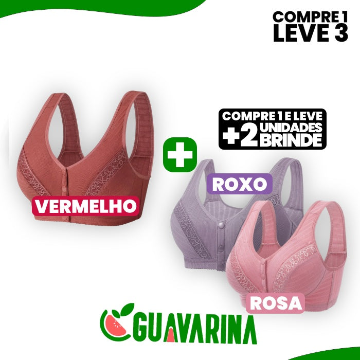 Sutiã Comfort Com Botões Frontais Compre 1 Leve 3 Bella