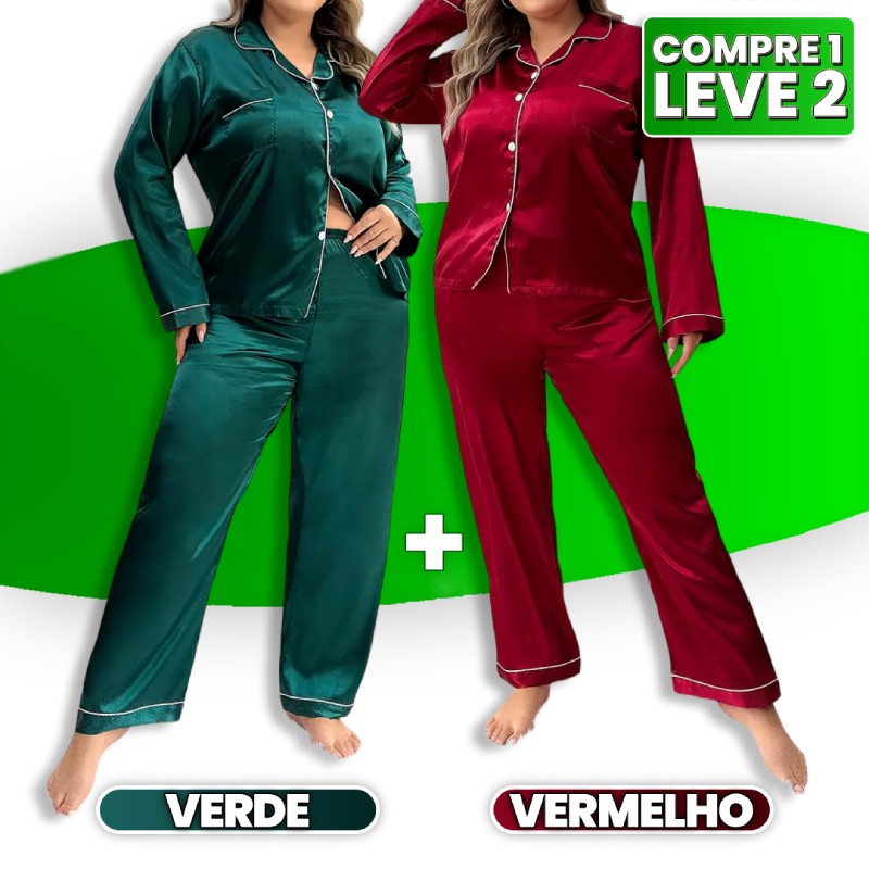 Conjunto de Pijama Aurora em Cetim