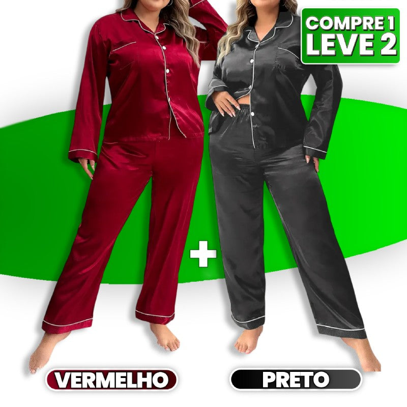 Conjunto de Pijama Aurora em Cetim