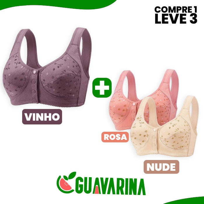 [COMPRE 1 LEVE 3] Sutiã Lady com Abotoamento Frontal em Colete + BRINDE Exclusivo