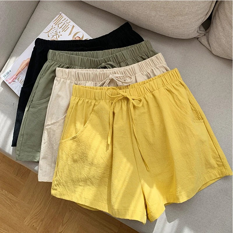 Shorts Clarisse em Sarja com Cintura Elástica e Caimento Soltinho