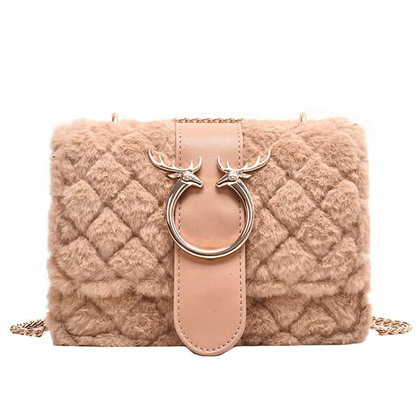 Bolsa Feminina em Pelúcia Crossbody Isabelle - Lojas Guavarina